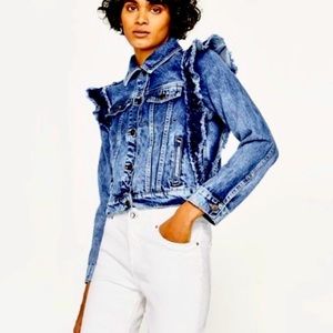 Zara Ruffled Denim Jacket